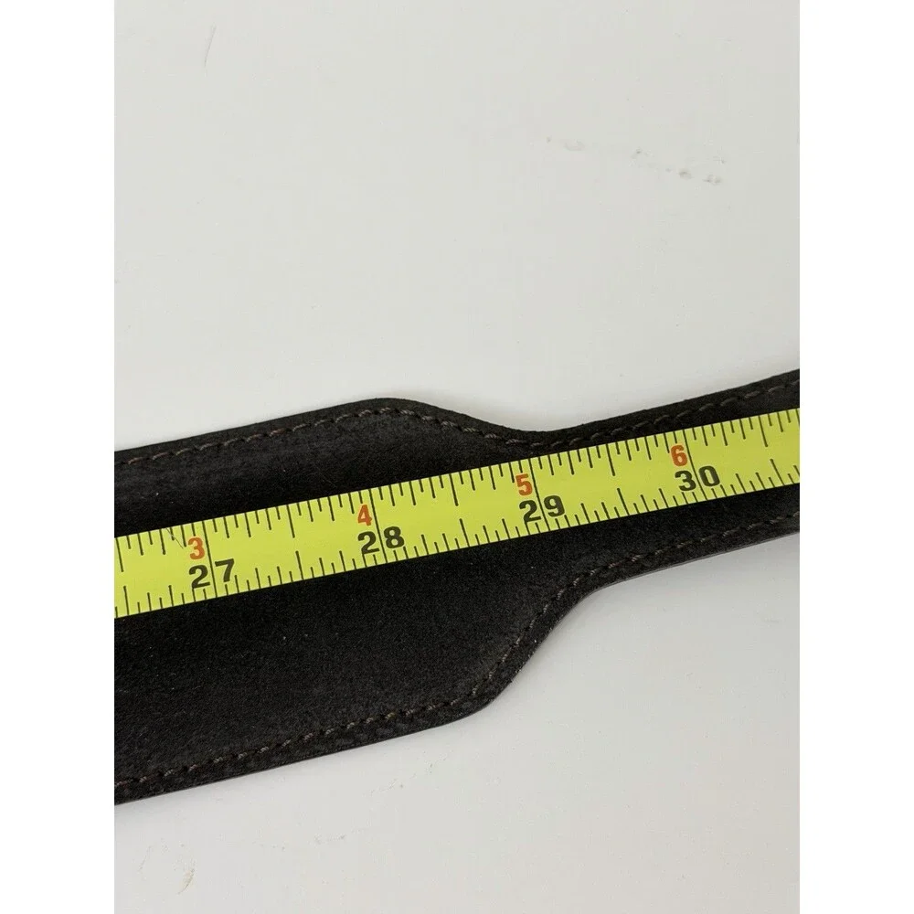 Banana Republic Womens Wide Leather Belt Size M Brown Suede Made in Italy